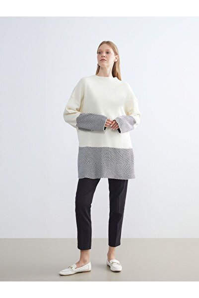 LC Waikiki Lcwaikiki Classic Boat Neck Patterned Women's Knitwear Tunic