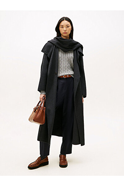 Tommy Hilfiger Wool Blend Oversized D Longline Scarf Coat