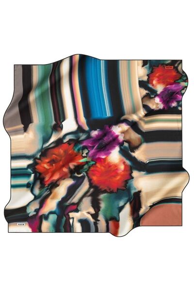 Aker Nostalji̇ Sura Silk Scarf 8120-312