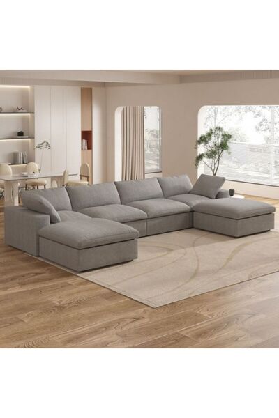 homejoyz Nova U-Shape Sofa – Gray – 340×160×160cm – Chanel