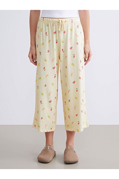 LC Waikiki Lcw Dream Buy Lastikli Printed Women's Capri Pajama Bottoms