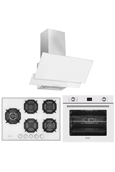 Eminçelik ve AFM TECH Markalı / Yandan 5 Gözlü 1'WOK Beyaz Ankastre Set ( 22 ...