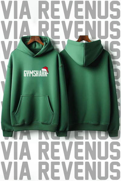 Vordevia Gym Anul Nou cu imprimeu bumbac 100% Calitate Premium cu glugă Swea ...