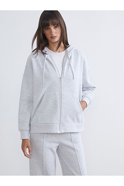 LC Waikiki Lcw Vision Oversize Women's Thick Zippered Sweatshirt