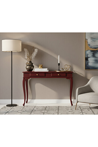 Wooding Mobilya 100 Cm Masif Lükens Bordo Çalışma Masası