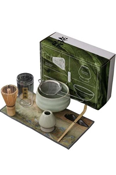 Generic 7-Piece Matcha Tea Set — Matcha Bowl, Bamboo Whisk, Scoop, Whisk Holder, Stainless Sifter
