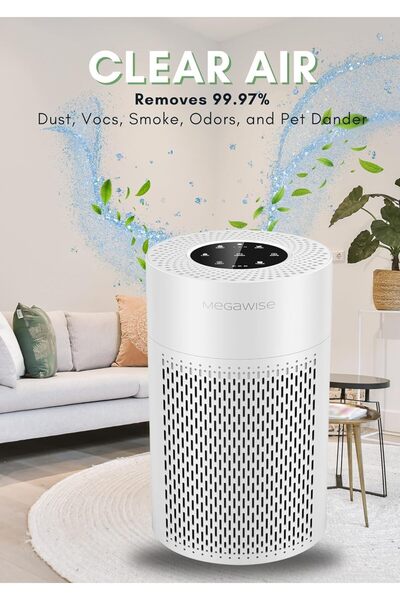 MEGAWISE 2025 Updated Smart Air Purifier for Large Rooms up to 100 MP