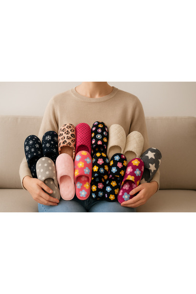 KonforA 4-Pack House Slippers Dowry Slippers Winter Slippers Noiseless Lightweight Sole Indoor House Slippers