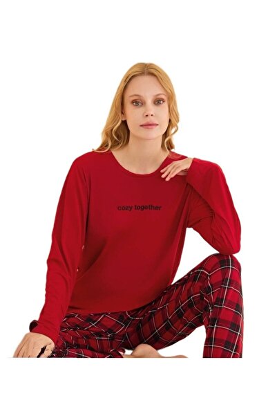 bipamuk Lina Long Sleeve Women's Pajama Set Soft Textured Stylish and Stretchy Comfortable S/2Xl