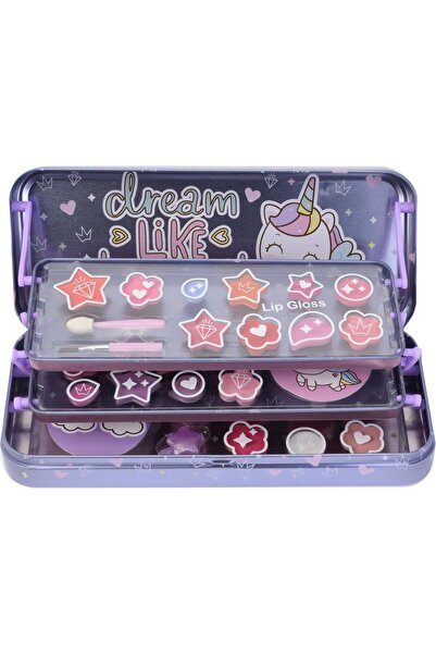 Lip Smacker Kids Makeup Set – Lip Gloss & Shimmer Creams, Multicolor Gift Tin
