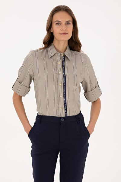 U.S. Polo Assn. Cămașă confortabilă pentru femei cu mânecă lungă TEKSPOR223704.6