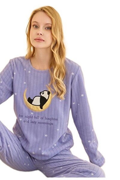 bipamuk Arlay Winter Fleece Fabric Women's Pajama Set Warm Soft and Stylish Home Comfort Full Fit S/2Xl