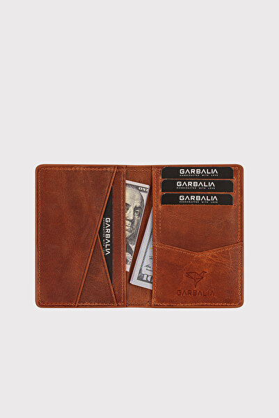 Garbalia Buenos Genuine Leather Minimal Design Crazy Tan Card Holder Wallet