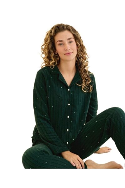 bipamuk Verlay Winter Fleece Fabric Women's Pajama Set Soft and Warm Full Fit S/2Xl