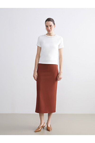 LC Waikiki Lcwaikiki Classic Elastic Waist Slit Skirt