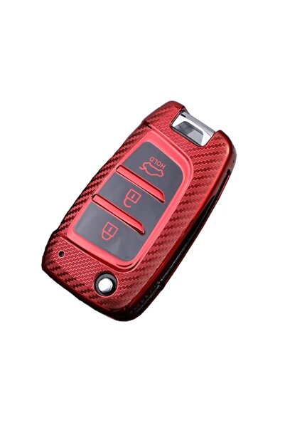 OEM Κόκκινο κάλυμμα κλειδιού άνθρακα για πτυσσόμενο κλειδί Hyundai - Sonata/S...
