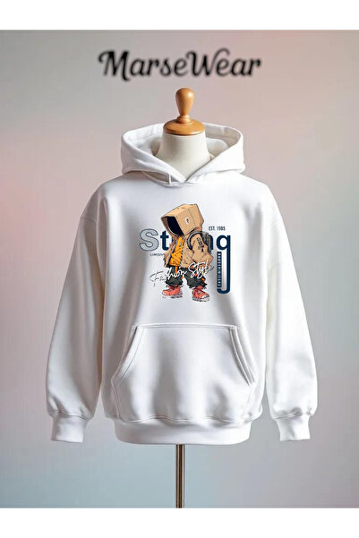 Vordevia سترة رياضية من القطن مطبوع بثلاثة خيوط O قصة فضفاضة