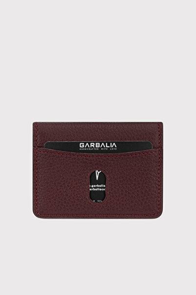 Garbalia Nahita Genuine Leather Slim Claret Red Card Holder Wallet