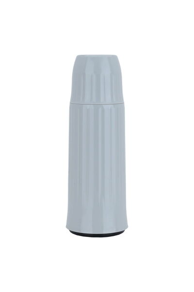 Helios ترمس، 500 مل، وعاء داخلي زجاجي، غلاف خارجي بلاستيكي - رمادي