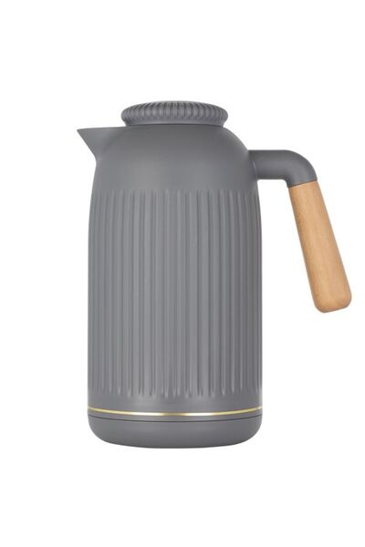Timeless Jayda Thermos, 1 L - Dark Gray, Wooden Handle