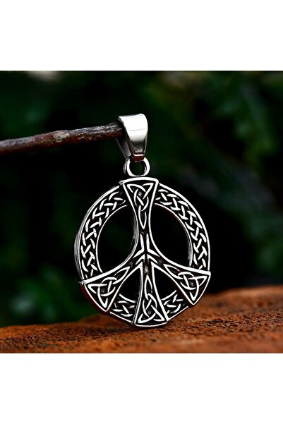 Viking قلادة من الفولاذ المقاوم للصدأ 316L بتصميم منقوش على الطراز القوطي بجودة S+