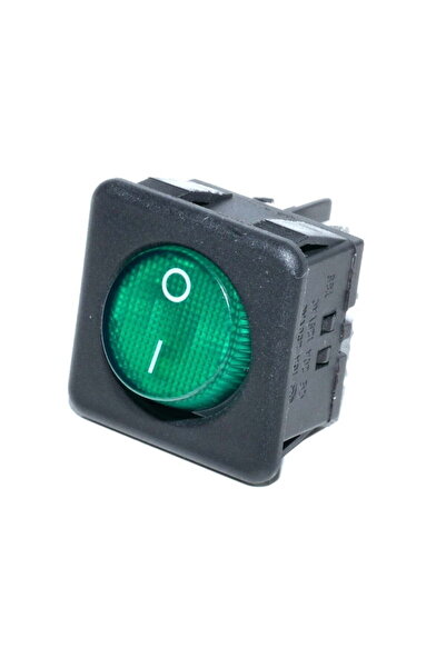 ElectroAZ Buton pătrat cu LED verde 30X30X35mm