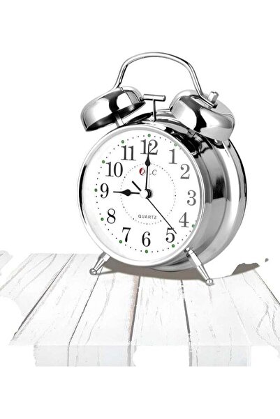 DLC Table Shelf Classic Clock With Mechanical Ringer DLC-32904 Silver