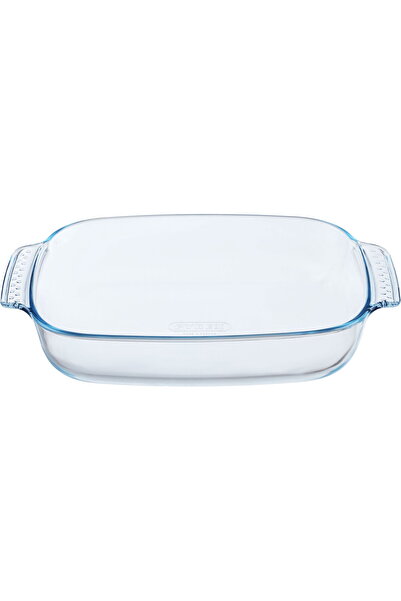 Pyrex Glass Oven Tray, 2.7 L, 35 x 23 x 6 cm, with Handle - Clear