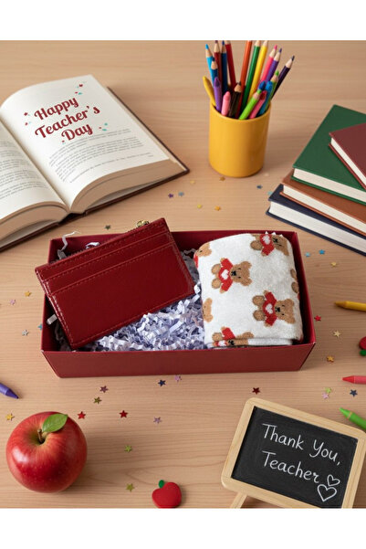 ÇANTA Cat Bag Öğretmenler Günü Hediye Kutusu Kartlık Cüzdan Seti