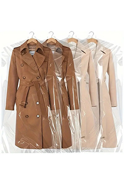 JokeyAmbalaj Omuzlu Askılık Yuvalı 60x180cm Kuru Temizleme - Dolap Içi Şeffaf Saklama Naylonu (10ADET)