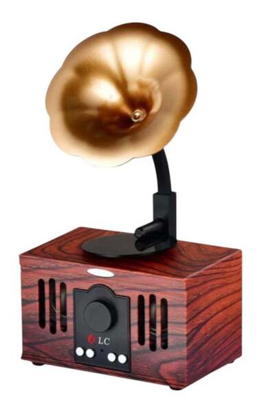 DLC Classic Style Wireless Bluetooth Speaker dlc-32249b Brown/Gold/Black