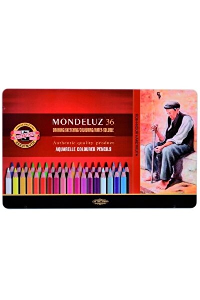 Koh-i Noor Set creioane Mondeluz Aquarell Art în cutie metalică, 36 de culori (K 3725-36)