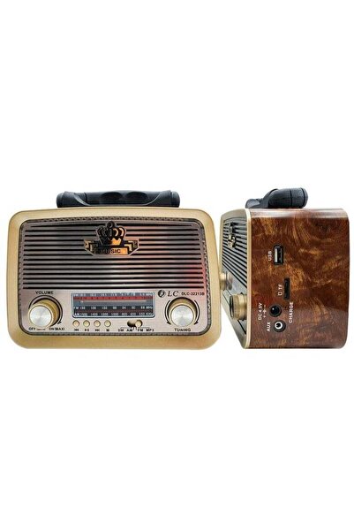 DLC Boombox Radio - Brown, Rechargeable/Battery, Bluetooth, FM, USB