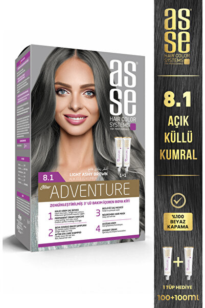 asse Adventure Set Saç Boyası No:8.1 Açık Küllü Kumral