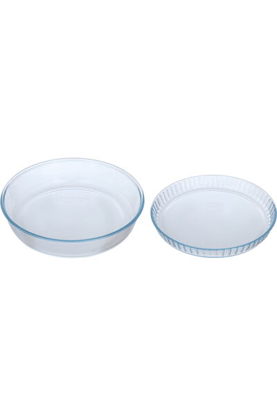Pyrex Glass Oven Tray Set, 2 Pieces - Clear