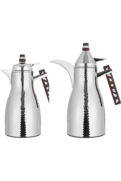 Generic طقم ترمس الفلوة من معرض السيف، قطعتان، سعة 1/1 لتر، وعاء داخلي زجاجي،...