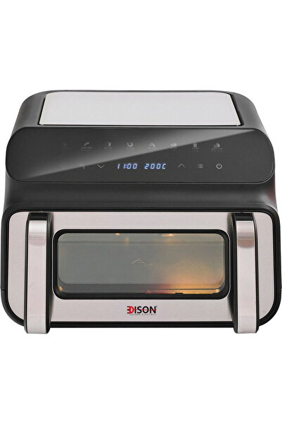 Edison AGT10001 Pizza Oven And Fryer, 2000 Watt, 10 Liter, 8 Functions - Black