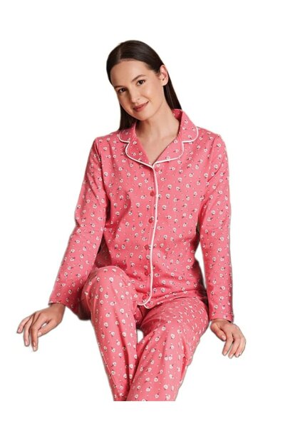 bipamuk Purella Cotton Fabric Long Sleeve Women's Pajamas Set Soft Comfortable and Stylish Home Wear S/Xl