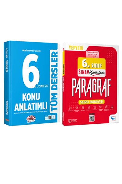 Editör Yayınevi MEB Maarif Modeli 6. Sınıf Tüm Dersler Konu Anlatımlı+Sınav Y...