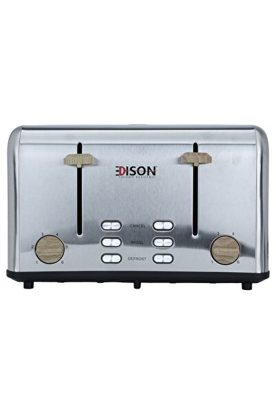 Edison TS403/SS Electric Toaster, 1600 Watt, 4 Slices - Silver