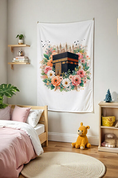 Tepeli Home İslami Duvar Örtüsü Temalı Kaliteli Kumaş Oda Dekoru Duvar Halısı...