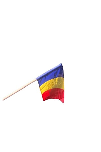 OEM Romanian tricolor flag 60 x 40 cm with 100 cm wooden pole