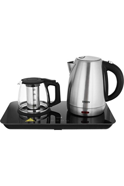 Generic Edison KEC4703T-GS Steel Tea Maker Set, 3 Pieces, 2200 Watt - Black S...