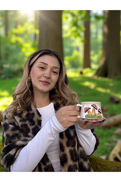 İlbay Çini Takı Embossed Mushroom Pattern Mug