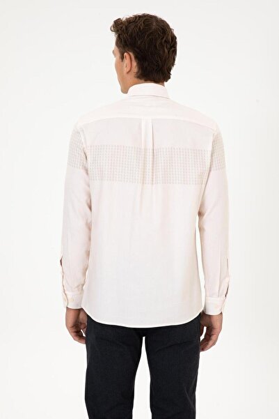 U.S. Polo Assn. Men's Cream Long Sleeve Shirt Tekspor223633.4