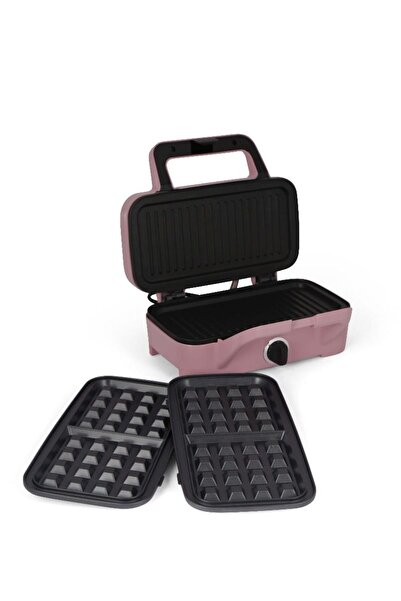 Edison AN-780/P Waffle Maker and Grill, 1200 Watts - Pink