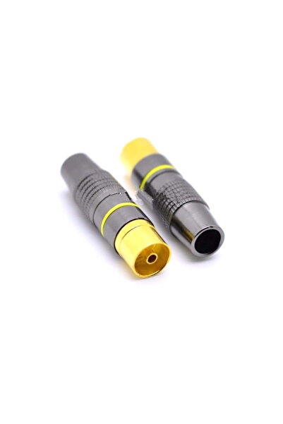 ElectroAZ Πρίζα τηλεόρασης μεταλλική, χρυσό, θηλυκή