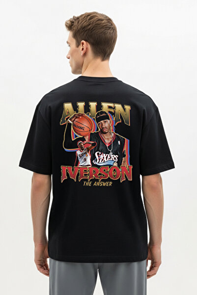 BA Sportswear Allen Iverson Basketball Oversized Black T-Shirt