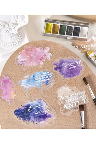 Kolbi Craft 20 قطعة من ملصقات الألوان المائية الشفافة باللون الأرجواني لتخطيط...