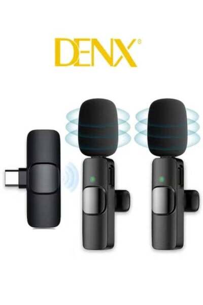 Denx Dual Noise Reduction Wireless Bluetooth Lavalier Microphone (Type-C) - Black